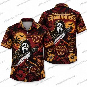 Washington Commanders Ghostface Knife Night Halloween Hawaiian Shirt