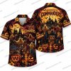 Washington Commanders Skeleton Fan Sunset Halloween Hawaiian Shirt