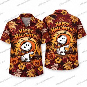 Washington Commanders Snoopy Pumpkin Costume Halloween Hawaiian Shirt
