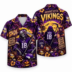Minnesota Vikings Halloween Hawaiian Shirts