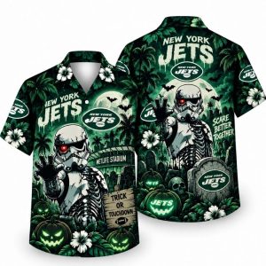 New York Jets Halloween Hawaiian Shirts